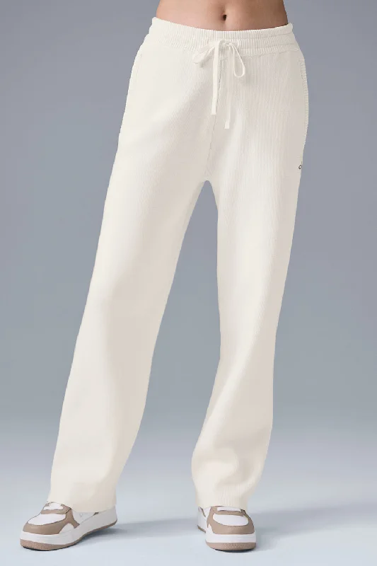 Women's Clothes For Work Events Scholar Straight Leg Sweatpant - Ivory