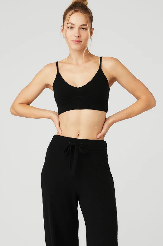 Women's Trendy Activewear Apparel Cashmere Jet Set Bra - Black