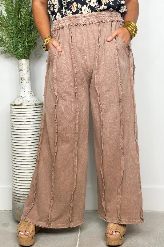 Women's Casual Apparel Caramel Mineral Wash Pants