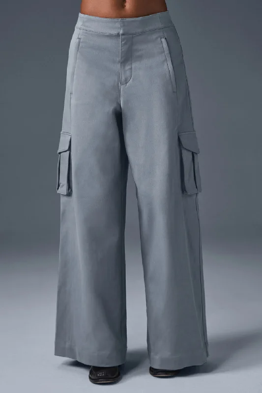 Women's Professional Garments Show Off Cargo Wide Leg Trouser (Regular) - Steel Grey