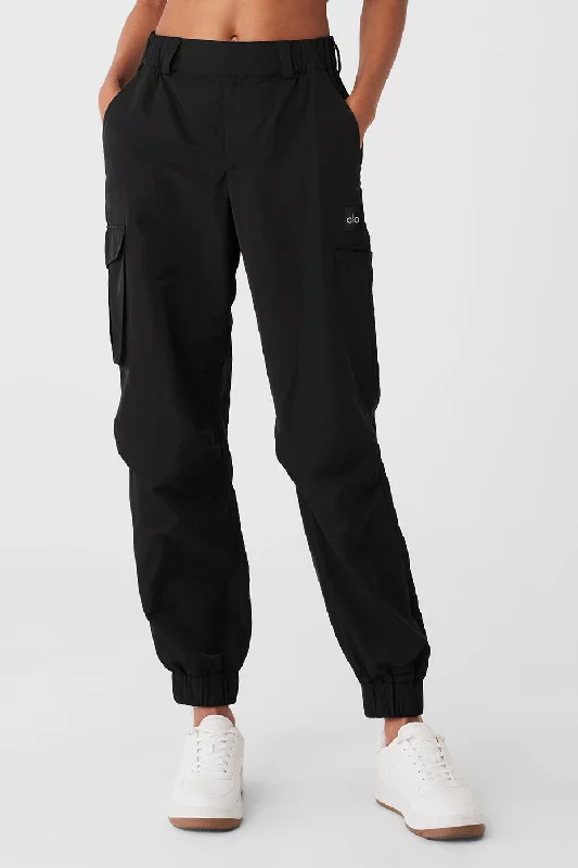 Women's Garments High-Waist Break Line Jogger - Black