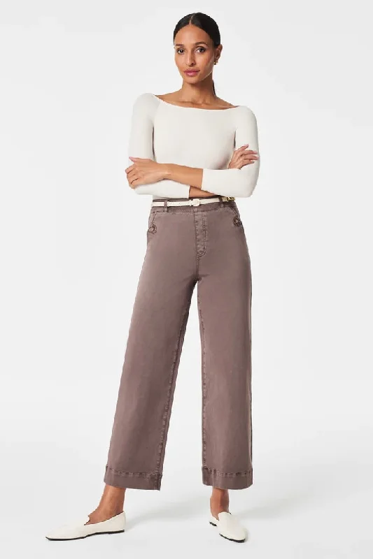 Women's Sports Apparel Spanx Smoke Stretch Twill Cropped Wide Leg Pant