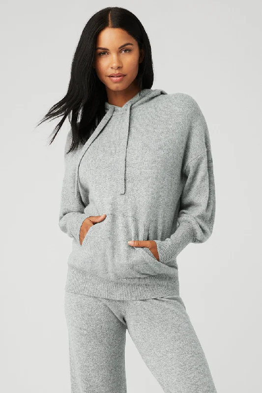 Women's Trendy Apparel Cashmere Jet Set Hoodie - Dove Grey Heather