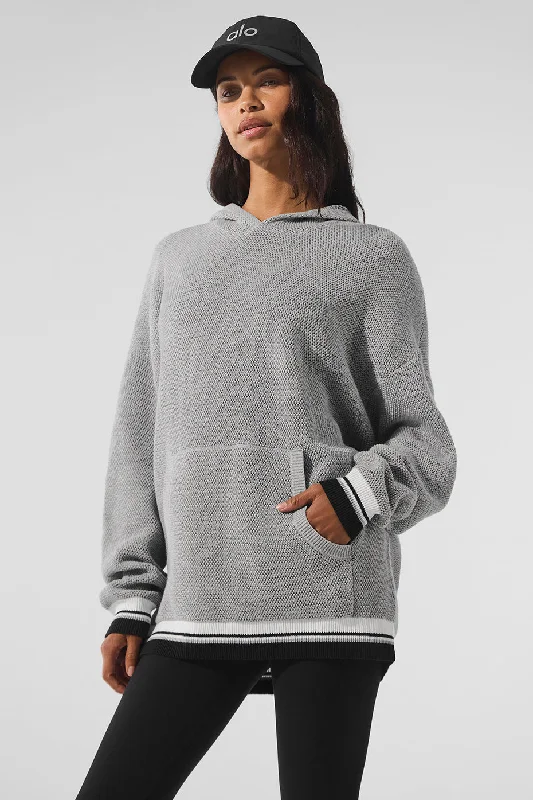 Women's Seasonal Wardrobe Clothing Sports Club Sweater Knit Hoodie - Athletic Heather Grey