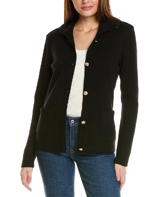 Timeless Women's Outfit Bruno Magli Epaulette Wool Sweater Jacket