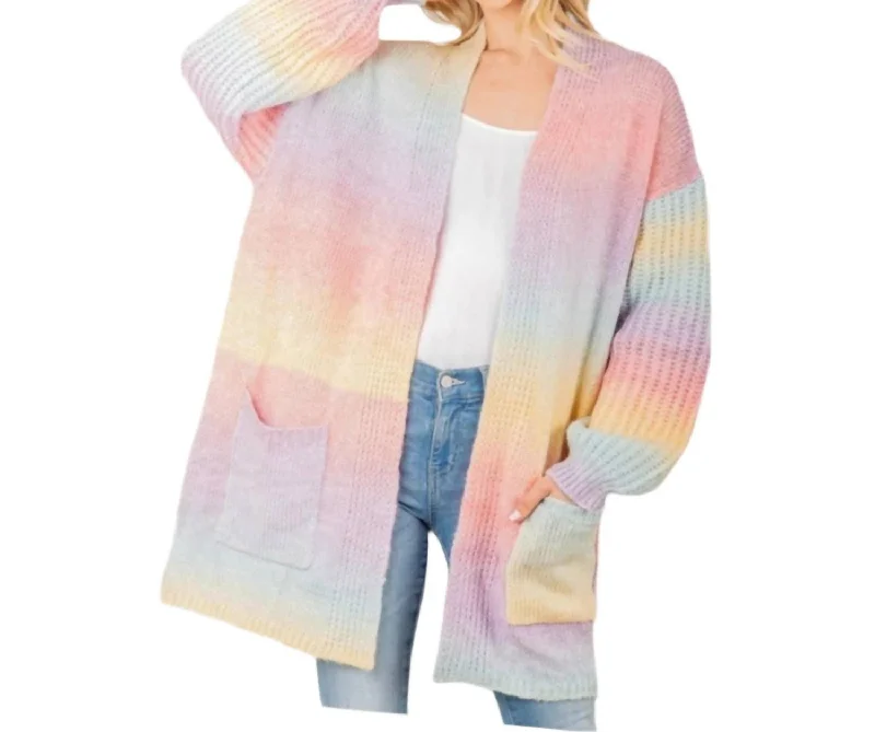 Women's Work Outfit For The Office Lightweight Cardigan In Multi-Colored