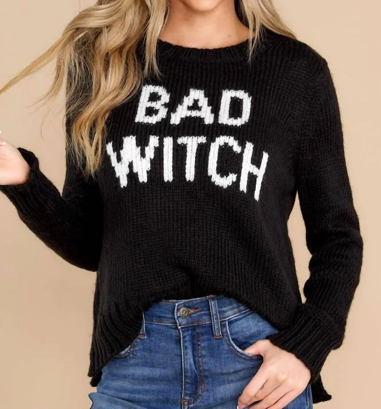 Comfortable Outfit For Women Bad Witch Sweater In Black