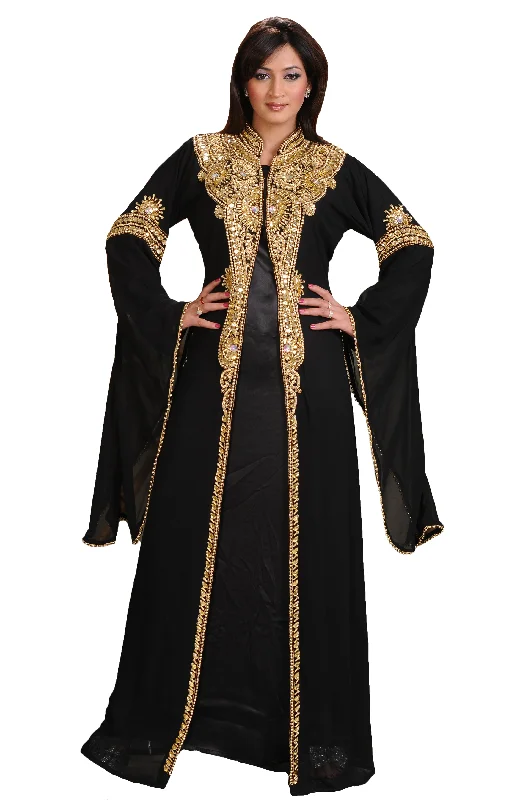 Affordable Fashion Clothing For Women Caftan Dress With Golden Beads