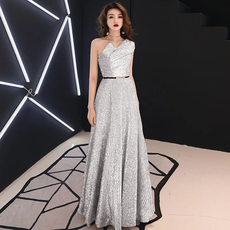 Women's Evening Attire FashionSierra - Sequin Host Shows Female Fashion Long Evening Dress