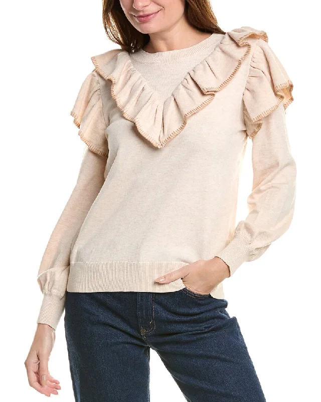 Women's Professional Outfit FATE Ruffle Wool-Blend Sweater