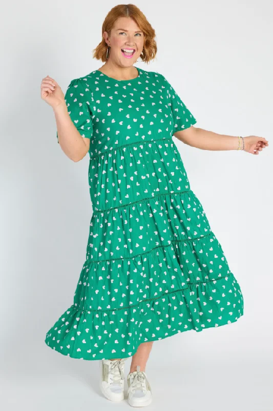 Vintage-Inspired Garments Aurelia Green Cupid Maxi Dress