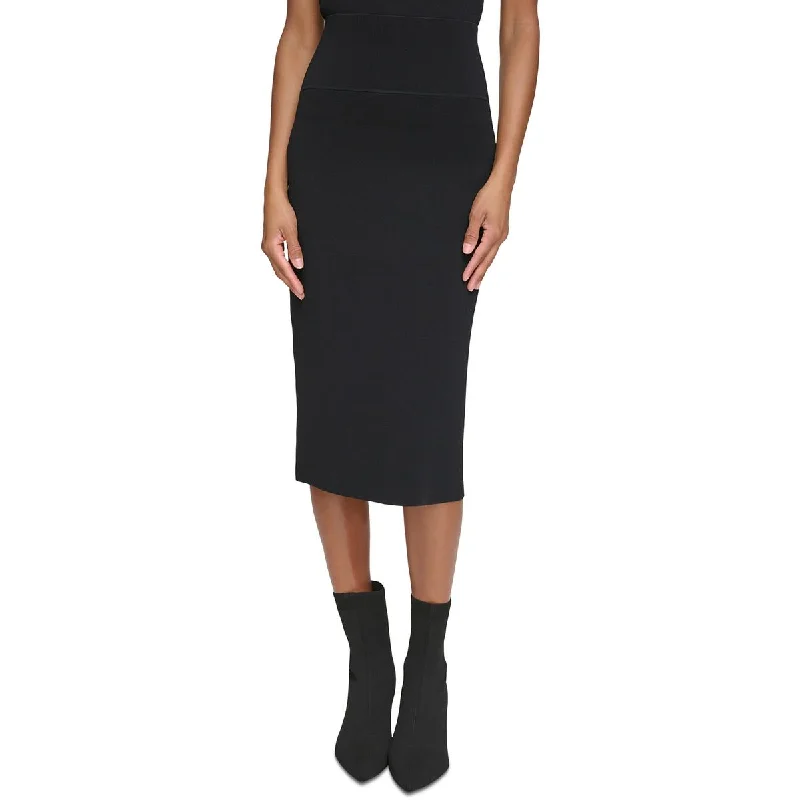 Women's Resort Attire Womens Sweater Skirt Below Knee Pencil Skirt