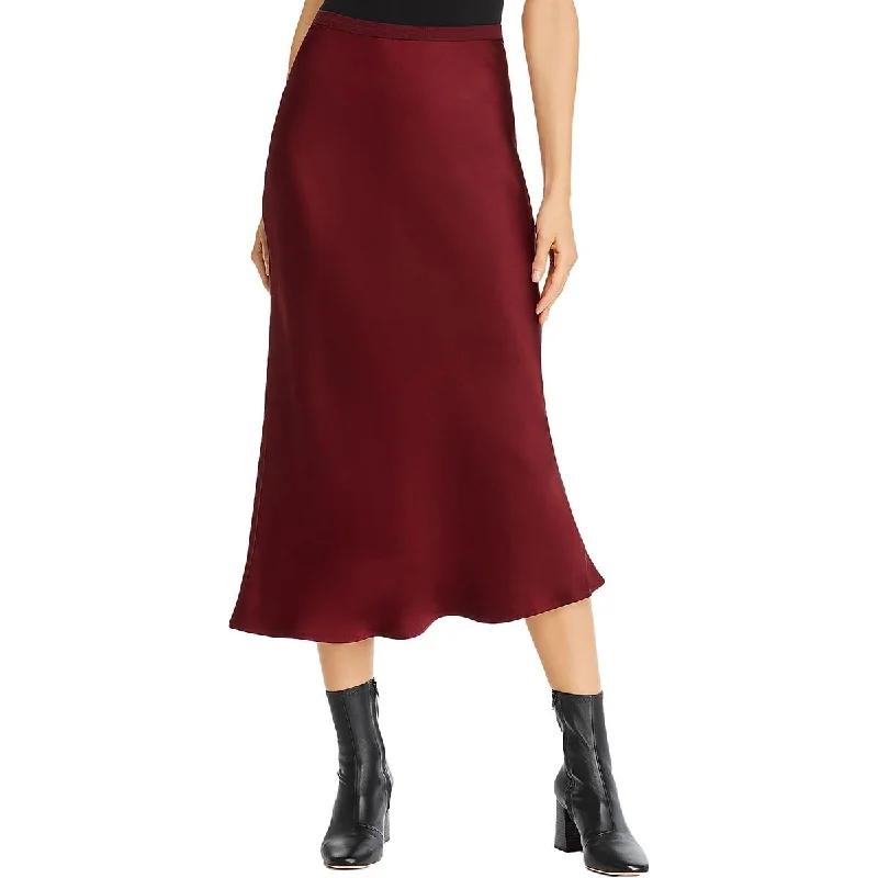 Affordable Women's Outfit Bar Womens Silk High Waist Midi Skirt