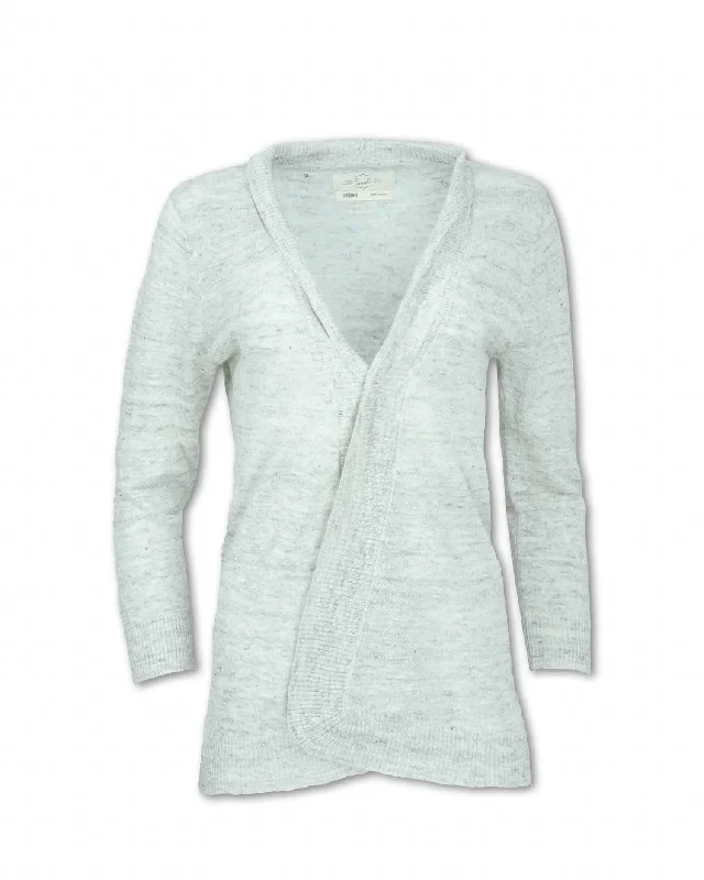 Women's Trendy Casual Clothes Women's Heathered Flax Blend Knit Cardigan - Sale In Natural