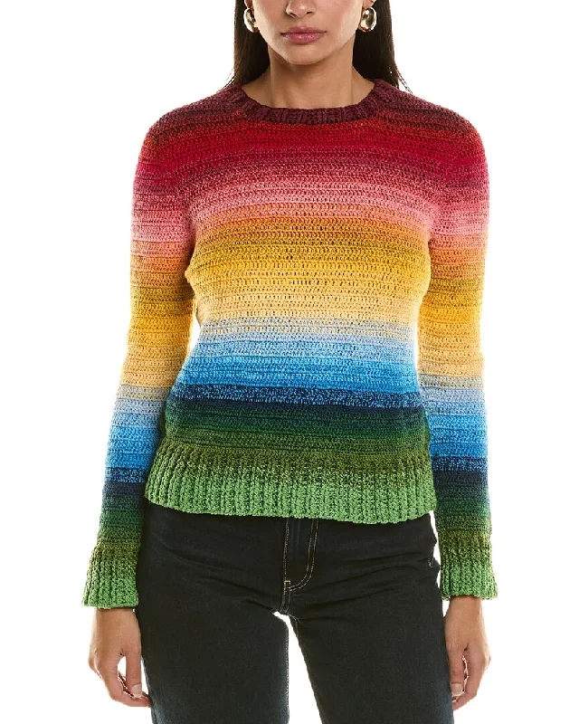 Women's Apparel And Garments Oscar de la Renta Rainbow Ombre Sweater