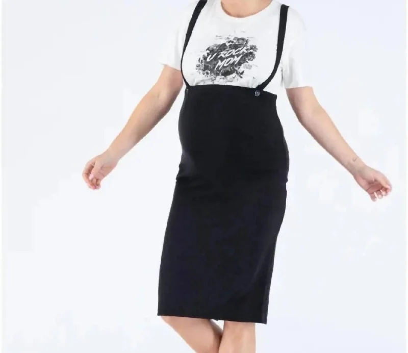 Women's Functional Outfit For Outdoor Activities Alicia Pregnancy Pencil Skirt In Black