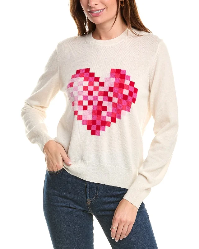 Women's Travel Outfit Set Brodie Cashmere Wool & Cashmere-Blend Pixel Heart Jumper