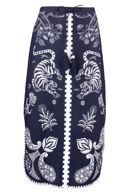 Women's Holiday Clothing Women's Molly Skirt In Navy Tiger