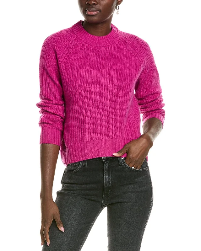 Women's Chic Outfit 27 Miles Malibu womens  Mock Neck Wool & Cashmere-Blend Pullover, xs, Pink