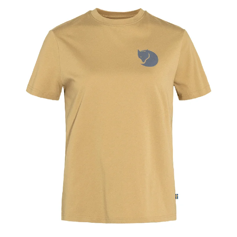 Women's Resort Apparel Fjallraven Womens Fox Boxy Logo Tee Dune Beige