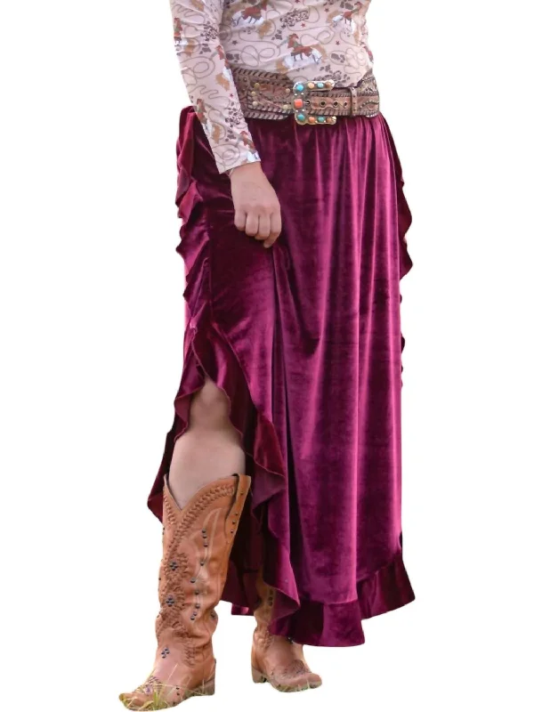 Affordable Women's Clothes Gala Skirt In Dark Red