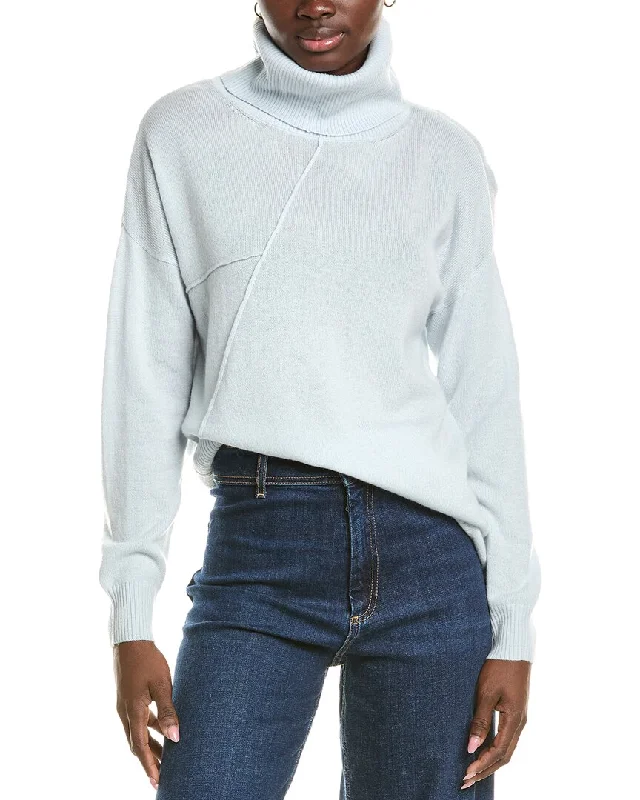 Affordable Women's Clothing Brodie Cashmere Wool & Cashmere-Blend Asymmetrical Mock Neck Jumper