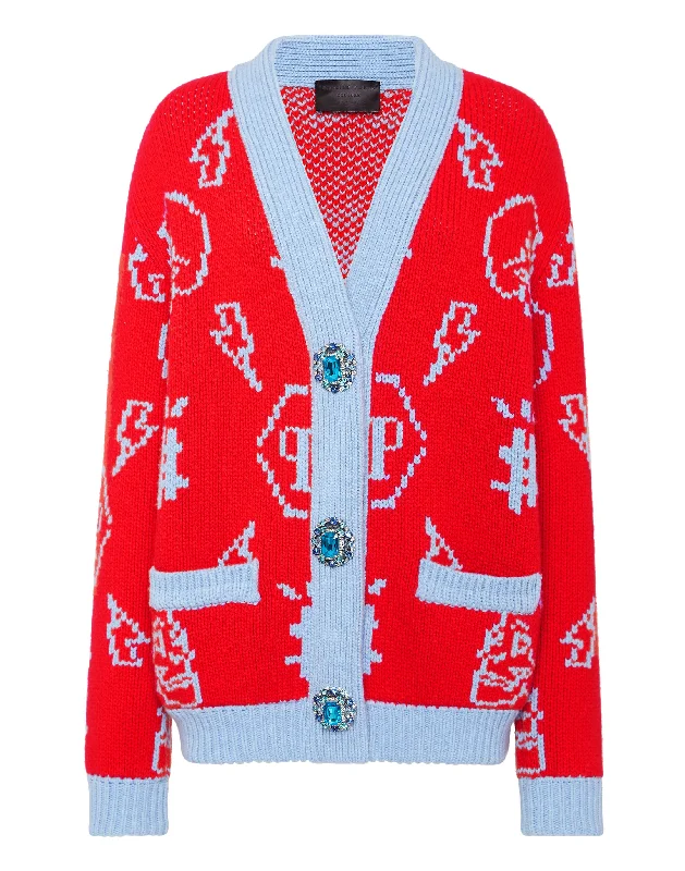 Affordable Women's Garments Jacquard Cardigan Monogram