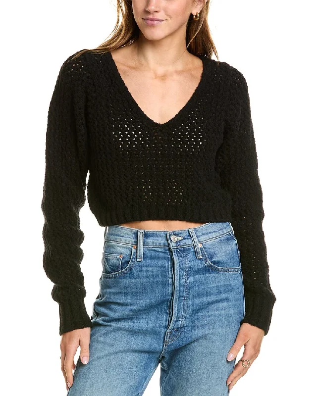 Affordable Women's Apparel John Elliott Foam Boucle Knit Cropped Sweater