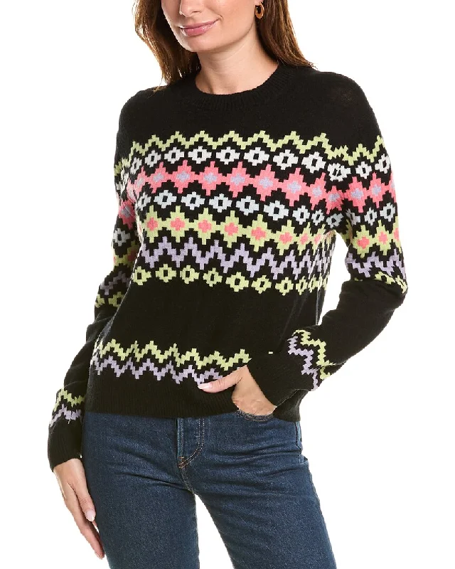 Women's Work Apparel Brodie Cashmere Wool & Cashmere-Blend Color Pop Fairisle Jumper