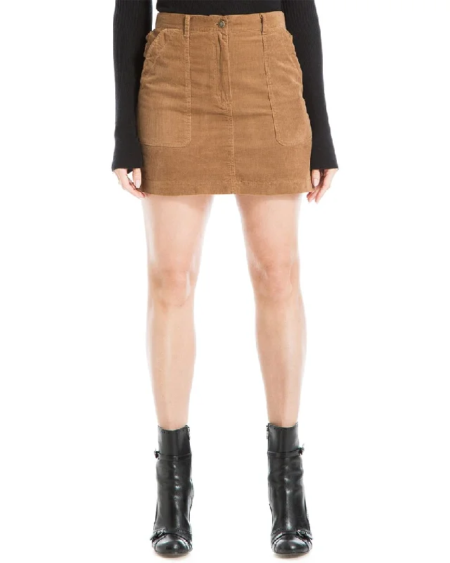 Women's Clothing For Work Max Studio Short Corduroy Porkchop Pocket Skirt