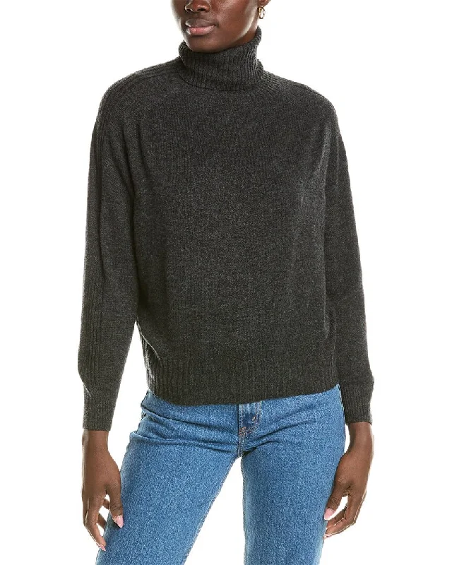 Elegant Women's Evening Garments Brodie Cashmere Wool & Cashmere-Blend Overarm Rib Roll Neck Jumper