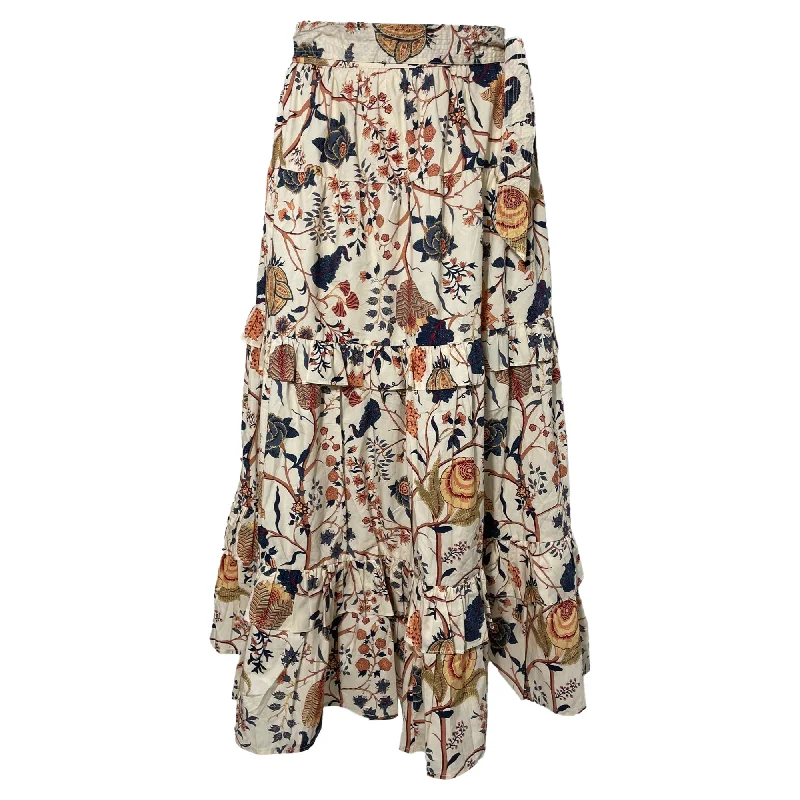 Women's Floral Print Outfit Ulla Johnson Sigrid Midi Skirt in Floral Print Cotton