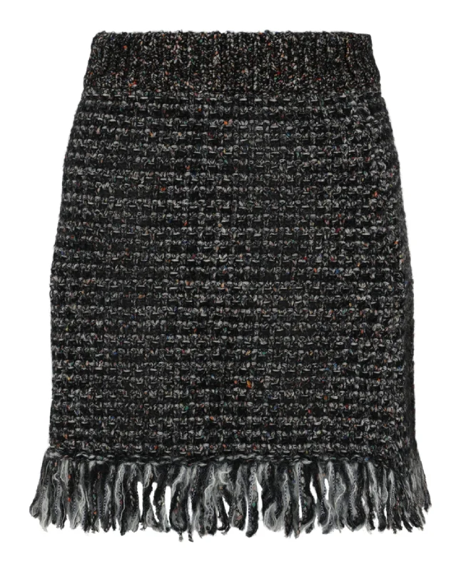 Stylish Women's Clothing Fringe Tweed Mini Skirt