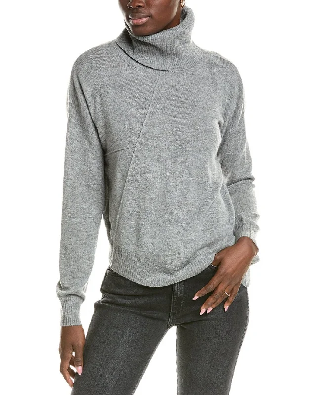 Stylish Women's Garments For Holidays Brodie Cashmere Wool & Cashmere-Blend Asymmetrical Mock Neck Jumper