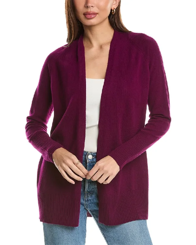 Women's Clothes For Special Occasions Forte Cashmere Rib Detail Cashmere Cardigan