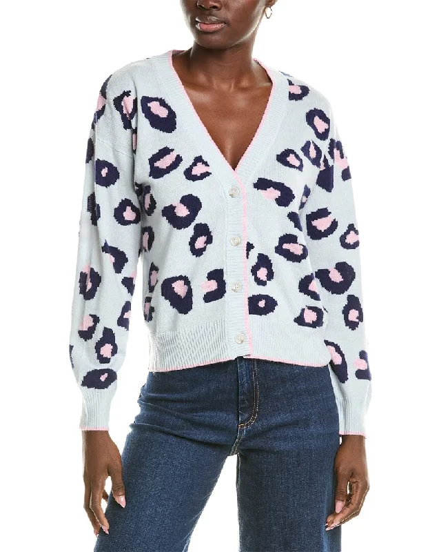 Vintage-Inspired Women's Clothes Brodie Cashmere Wool & Cashmere-Blend Intarsia Leopard Cardigan