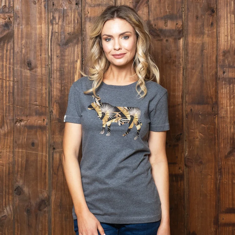 Women's Activewear Garments Coastal Forest nguni Slim Crew Tee Jackal