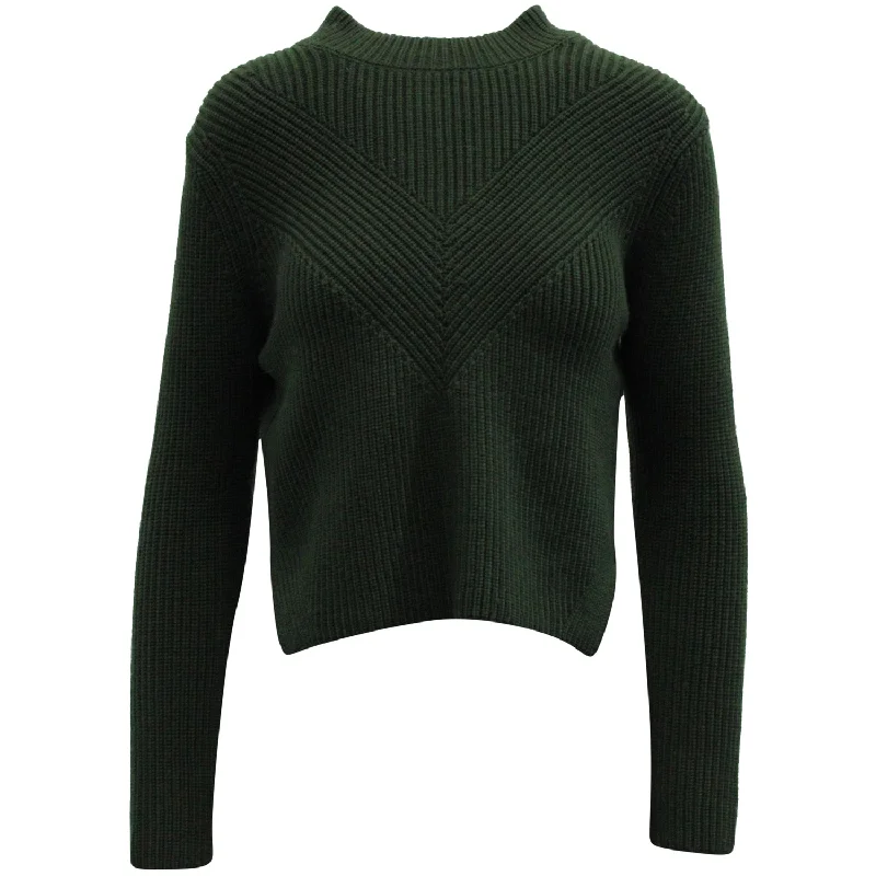 Women's Seasonal Wardrobe Clothing Sandro Paris Knitwear Pullover With Zip in Green Wool