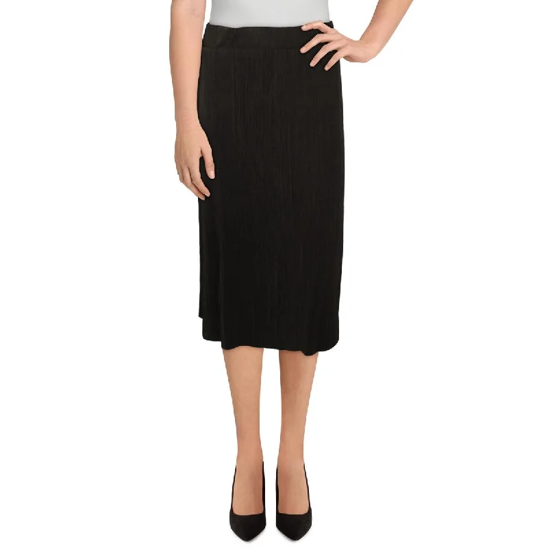 Women's Vacation Attire Womens Midi Stretch Pleated Skirt