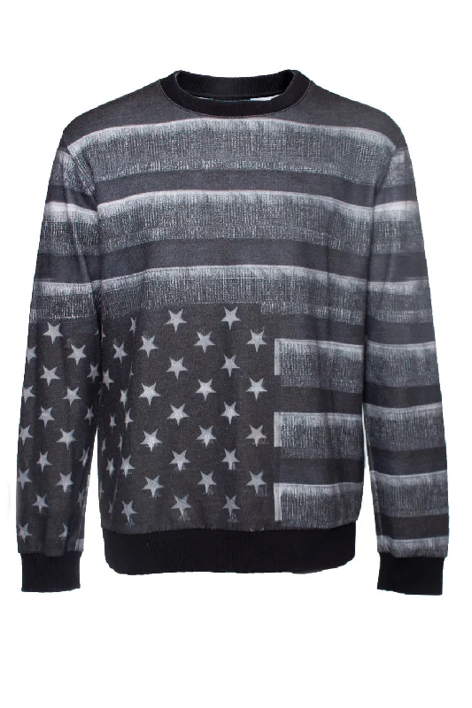 Affordable Fashion Clothing For Women crewneck sweater with American flag