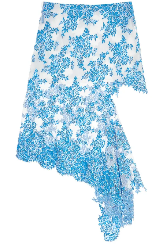 Women's Workout Clothing Christopher Esber Women's Asymmetrical blue Floral Cotton Lace Skirt