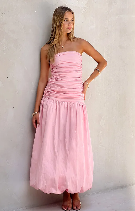 Formal Garments For Women Boulevard Pink Strapless Maxi Dress