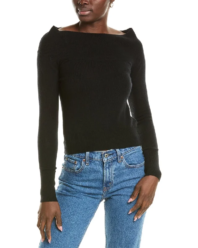 Women's Apparel Brodie Cashmere Wool & Cashmere-Blend Off The Shoulder Jumper