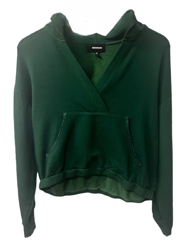 Formal Outfit For Women Hooded Sweatshirt In Evergreen