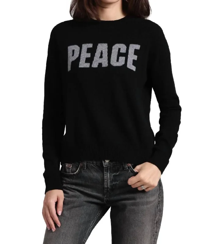 Women's Functional Apparel For Outdoor Activities Peace Cashmere Sweater In Black/grey Shadow