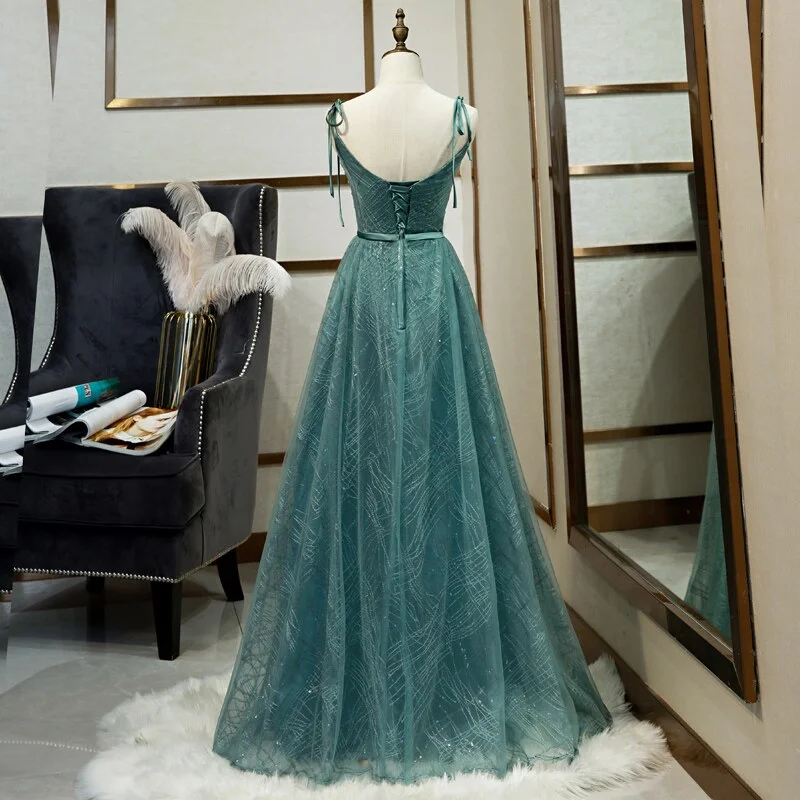 Elegant Clothing For Women FashionSierra -  Long Straps Spaghetti Tulle Evening Gown Prom Dresses