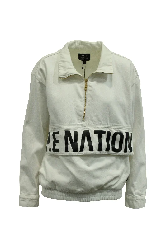 Comfortable Lounge Clothing P.E Nation 1967 Pullover Sweater in White Denim