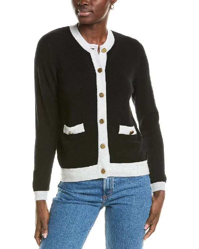 Comfortable Women's Clothes Brodie Cashmere Wool & Cashmere-Blend Contrast Button Jacket