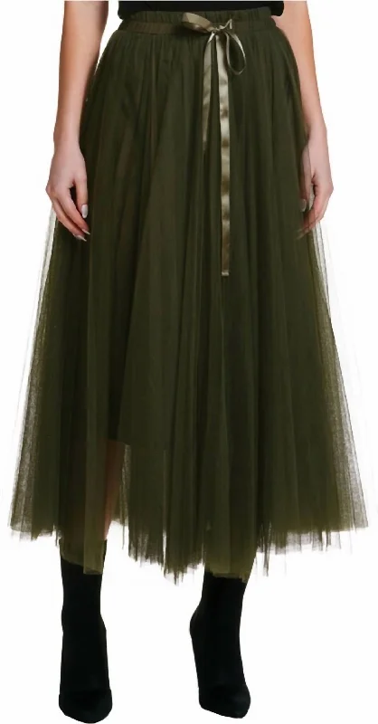 Women's Timeless Attire Brooke Summer Skirt In Olive