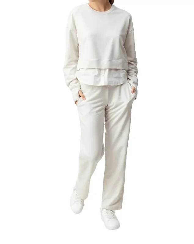 Women's Clothes For The Office Ida Pullover Top In Alabaster